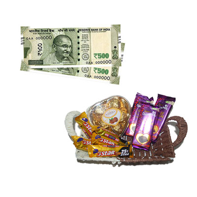 "Cash - Rs. 3,001 with 1kg Kaju Assorted sweets - Click here to View more details about this Product